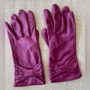 Mercer & Madison Elegant Purple Leather Gloves XL